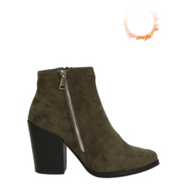 Green high-heeled boots TX-1873 DK.GREEN