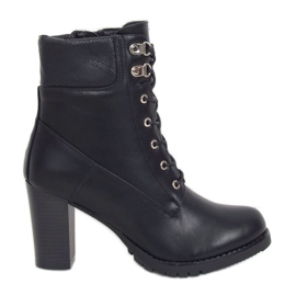 Black heeled timber boots BH2567-KB Black