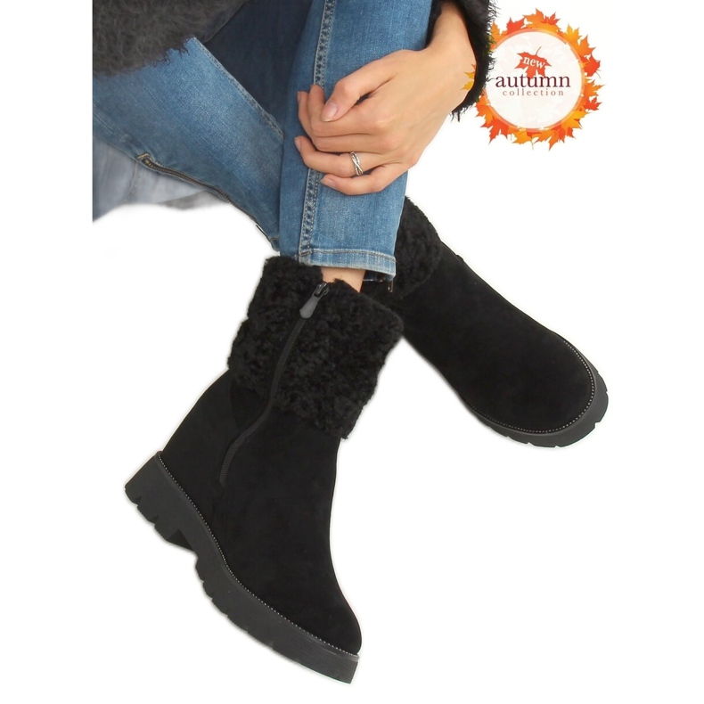 Boots on a hidden wedge black KL-711 Black