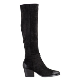 VINCEZA suede boots black VINCEZA suede boots black