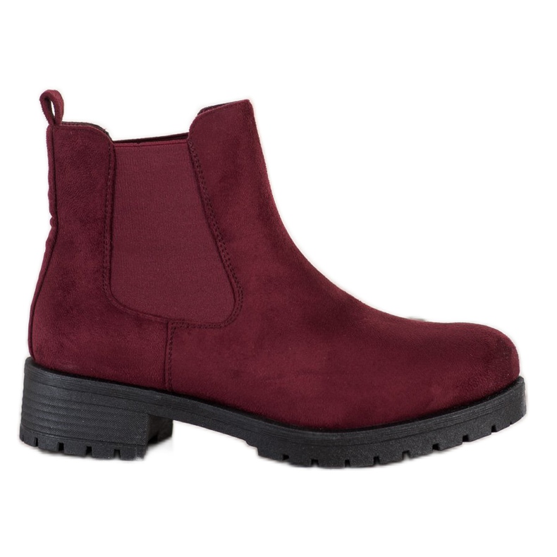 SHELOVET Burgundy Chelsea boots red
