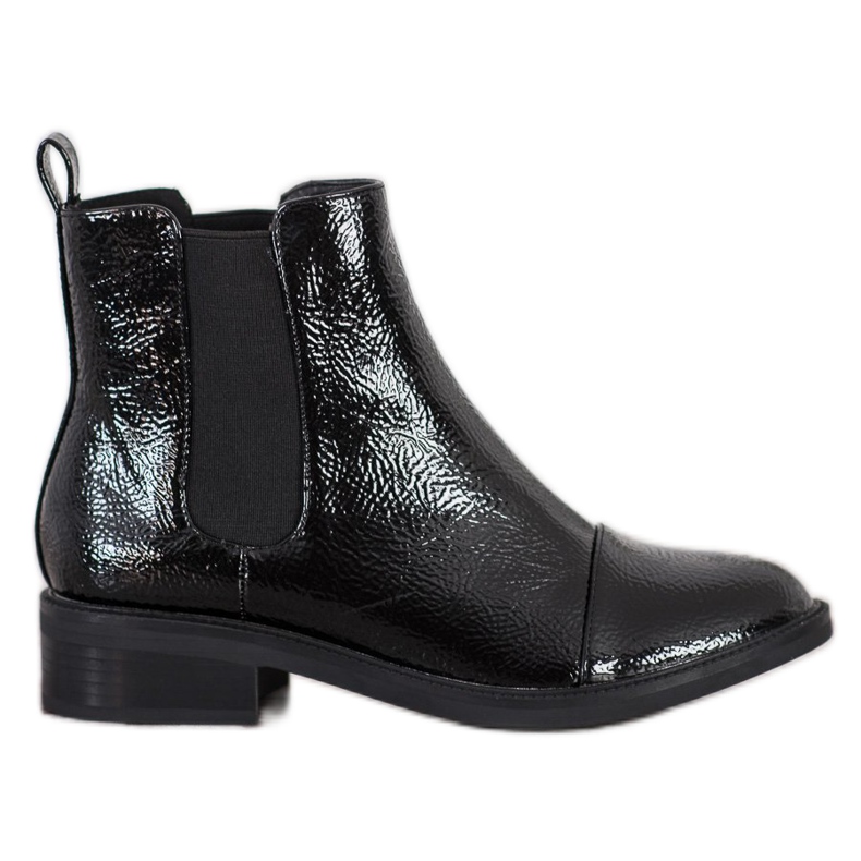 Goodin Lacquered Chelsea Boots black
