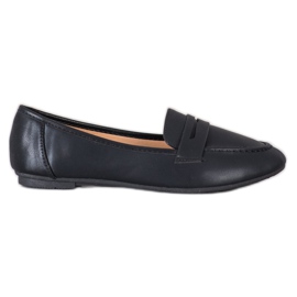 Diamantique Black Loafers With Eco Leather