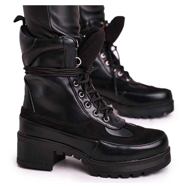 FS1 Women's High Lace-up Boots Black Ridley FS1 Women's High Lace-up Boots Black Ridley