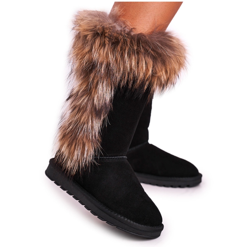 Women's Snow Boots With Fur With Fur Suede Black Balvin