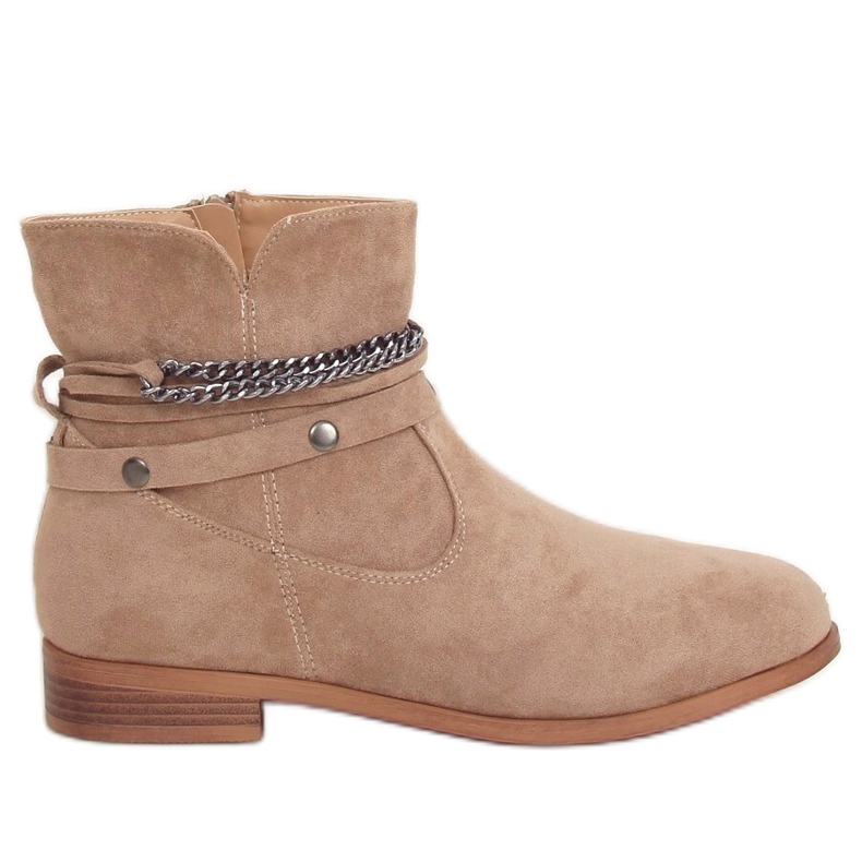 Women's beige boots 688-201 Khaki