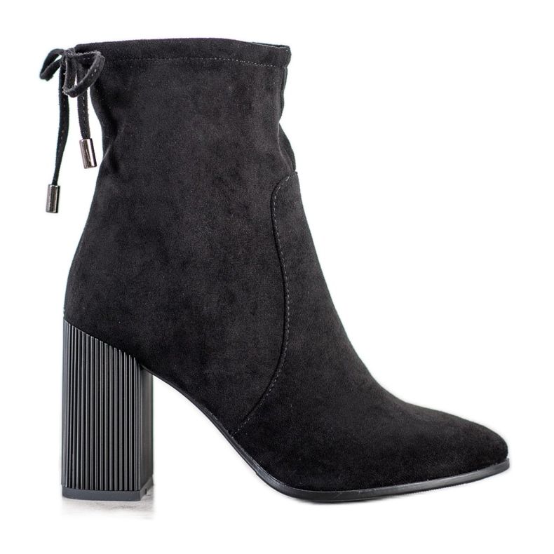Goodin Suede Booties With A Bow black