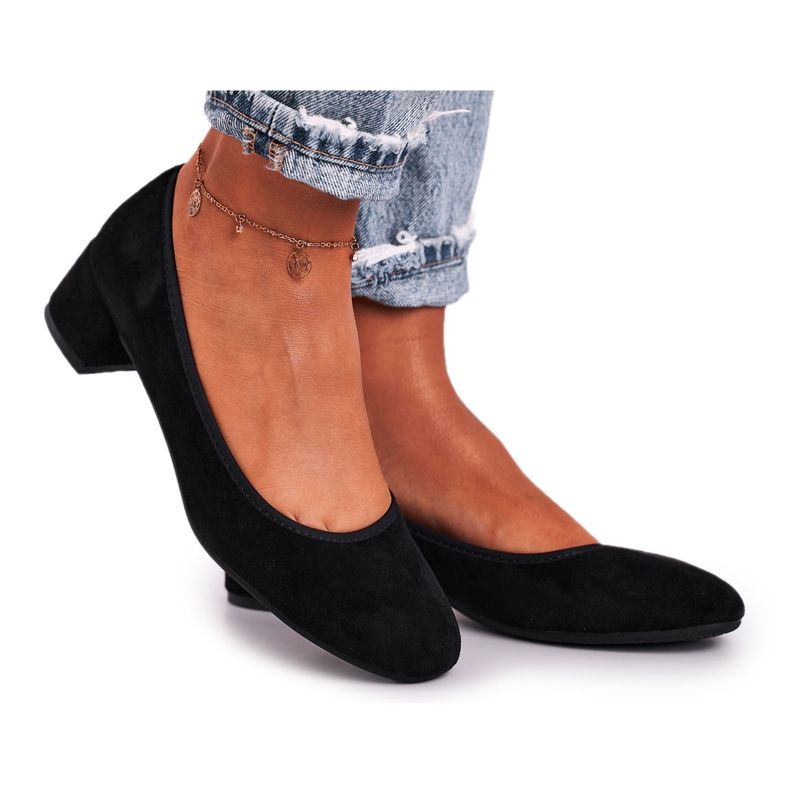 Women's Pumps S.Barski Suede Black Milon