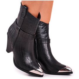 FG1 Women's Boots High Steel Toe Print Black Eternally