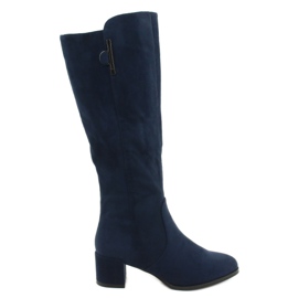Suede navy blue boots Sergio leone KZ277