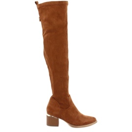 Long boots lycra suede Evento 20KZ35-3330 Camel brown yellow