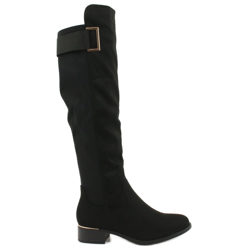 Evento Golden Buckle Suede Boots black Evento Golden Buckle Suede Boots black