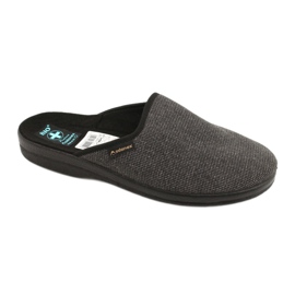 Men's slippers Adanex 24142 black grey