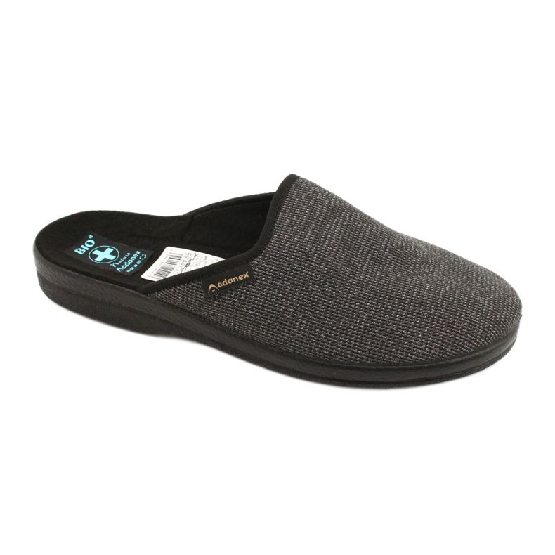 Men's slippers Adanex 24142 black grey Men's slippers Adanex 24142 black grey