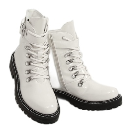 White lacquered women's boots 8120-PA White