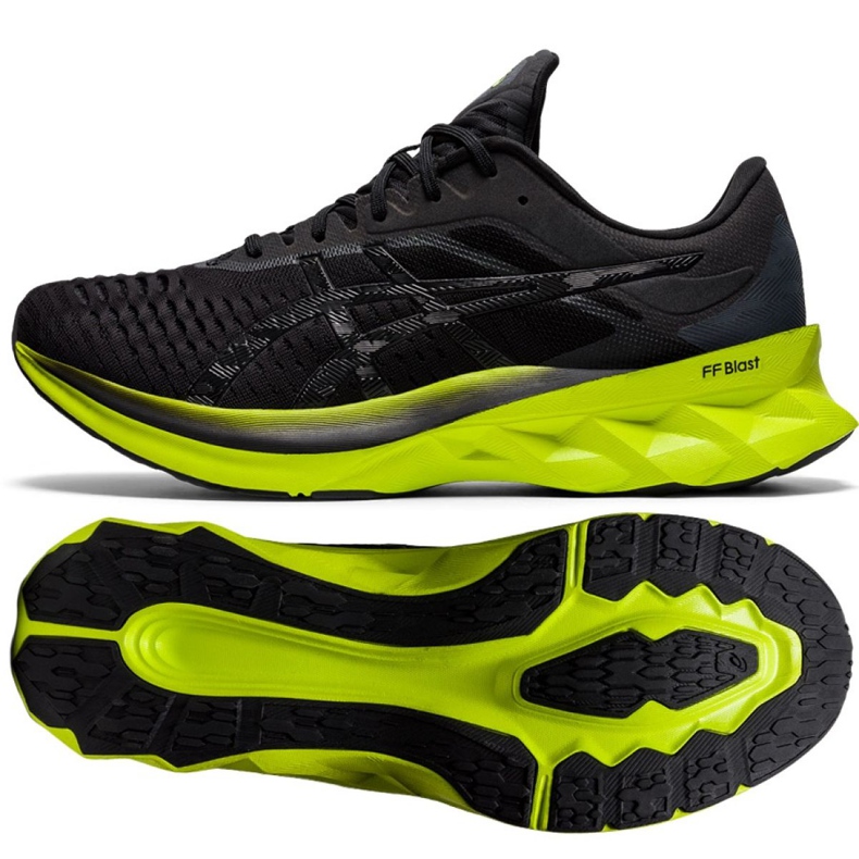 Running shoes Asics Novablast M 1011A681-003 black grey green