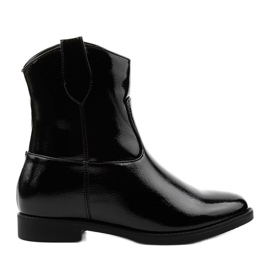 Black insulated boots with a hidden wedge eco-leather Leafoak Black insulated boots with a hidden wedge eco-leather Leafoak