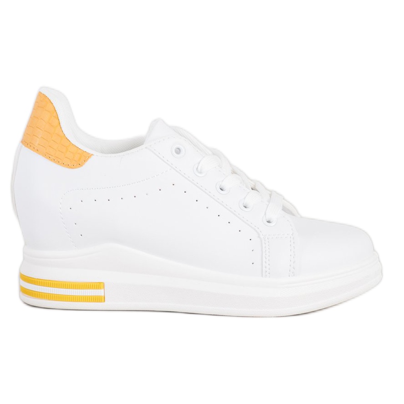 SHELOVET Sports shoes on a wedge white yellow SHELOVET Sports shoes on a wedge white yellow