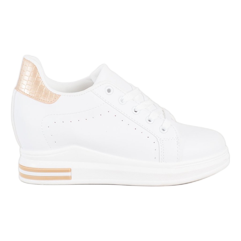 SHELOVET Sports shoes on a wedge white golden SHELOVET Sports shoes on a wedge white golden