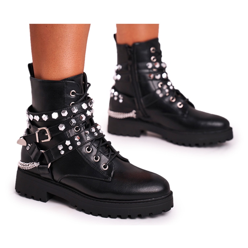 FB2 Women's Boots Warm Jets Chains Black Desire