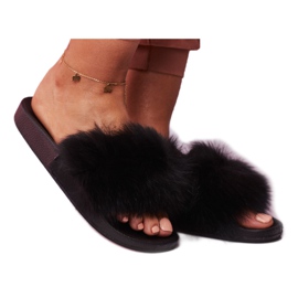 SEA Women's slippers with fur Black Belmondo SEA Women's slippers with fur Black Belmondo