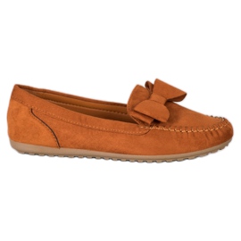 Fama Loafers With A Bow brown yellow Fama Loafers With A Bow brown yellow