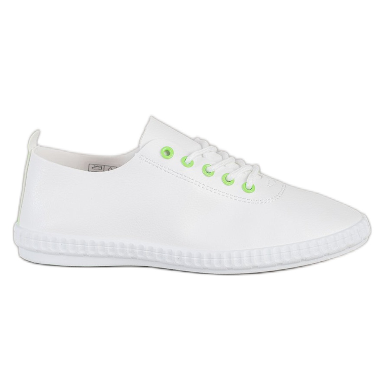 SHELOVET Light Sneakers With Eco Leather white green
