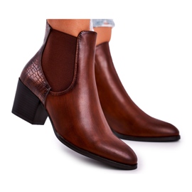Women's Boots On High Heel Sergio Leone Brown BT613
