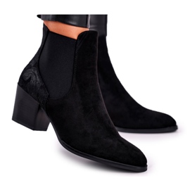 Women's Boots On High Heel Sergio Leone Suede Black BT613