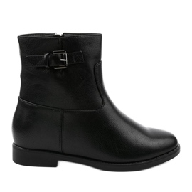 Black insulated boots, hidden wedge Mumi Black insulated boots, hidden wedge Mumi
