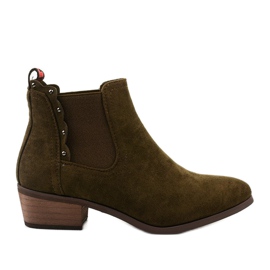 Khaki flat ankle boots Nilanda insulated boots brown