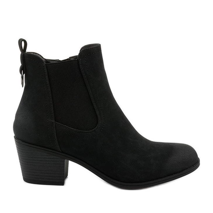 Black suede ankle boots on a Tarrenscribe post