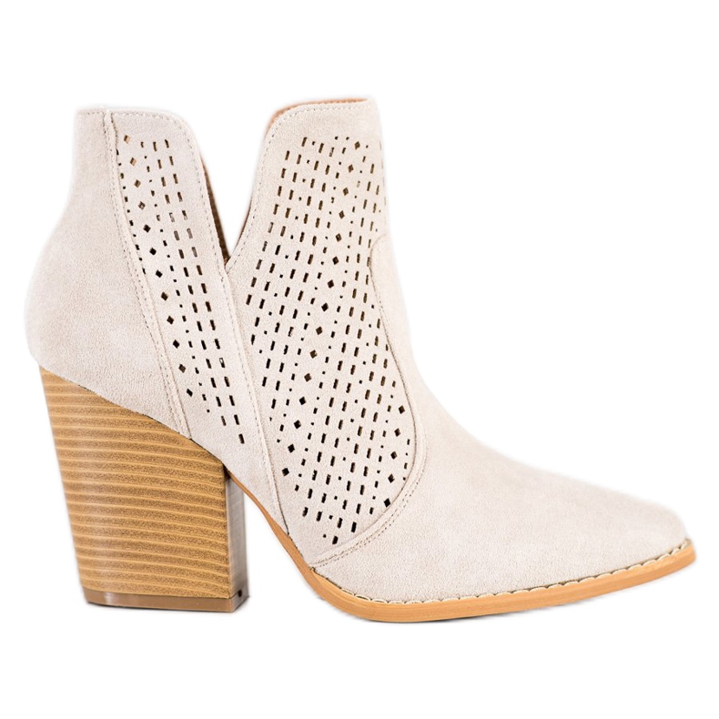 Bella Paris Openwork Booties On The Post beige