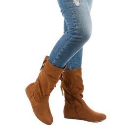 Camel suede boots for women Russell boots brown