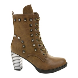 Khaki boots on the post made of eco-leather F117 green