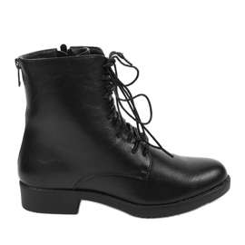 Black women's workery boots A8316