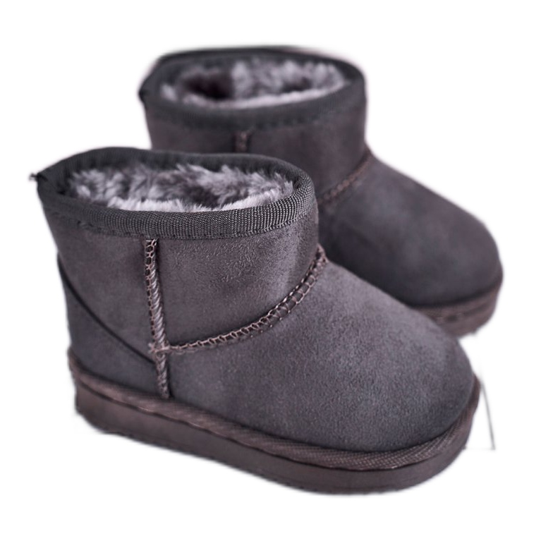 Warm Children's Youth Snow Boots Gray Gooby grey