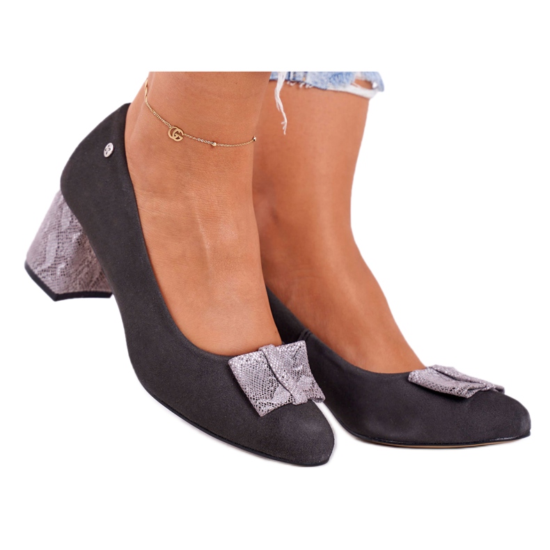 Women's Pumps Maciejka Suede Graphite 3356A-43 / 00-1 multicolored