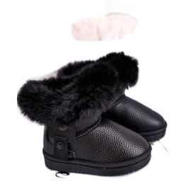 Apawwa Black Marella insulated children's snow boots with fur