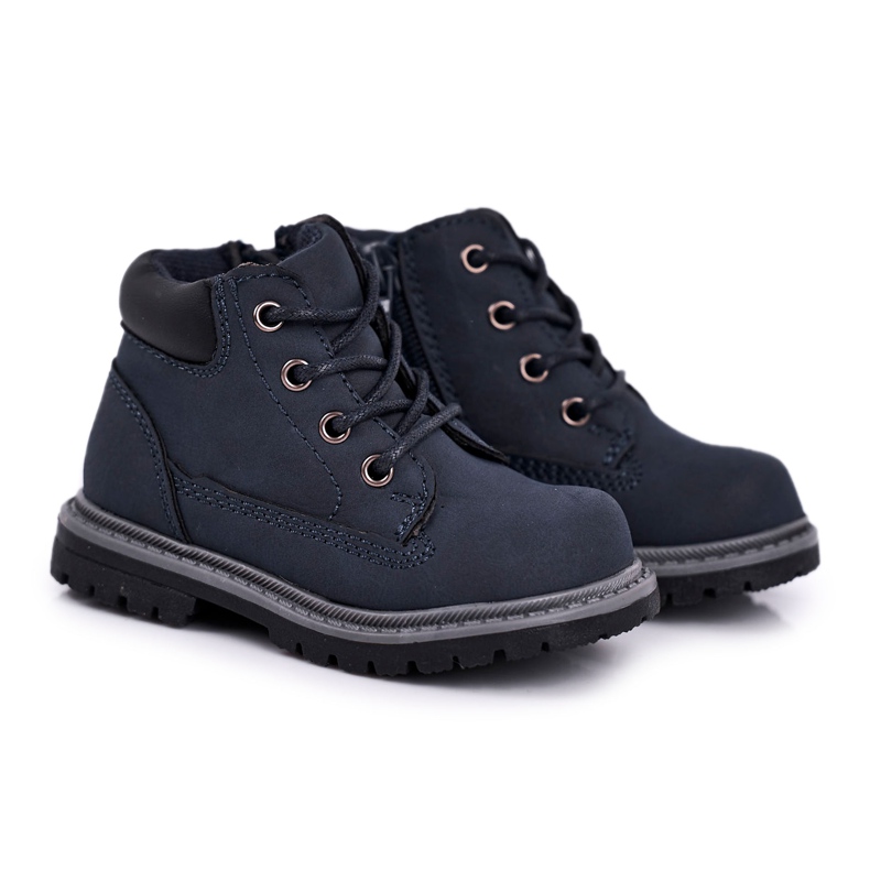 Apawwa Children's boys' hiking boots navy blue Moa