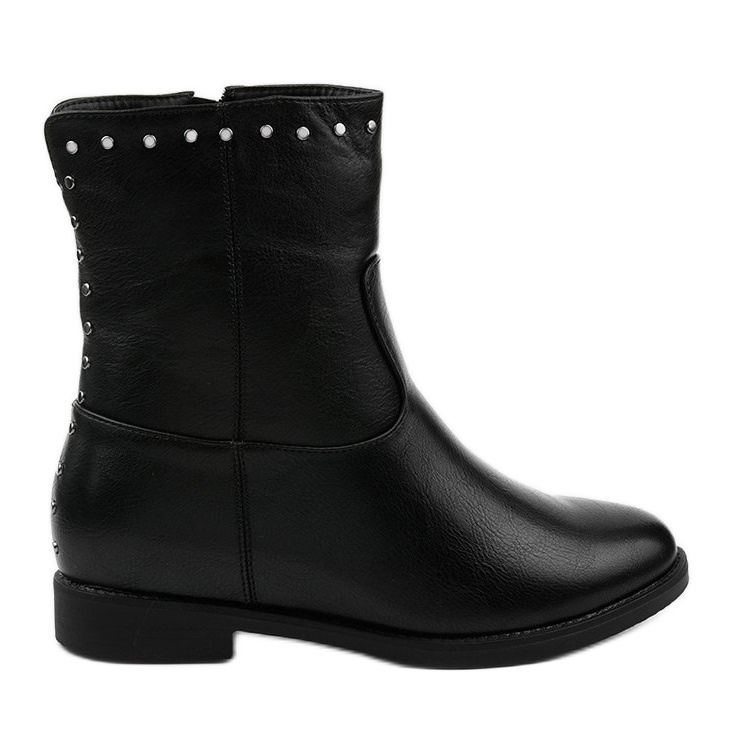 Black boots with a hidden wedge and Nambi letters