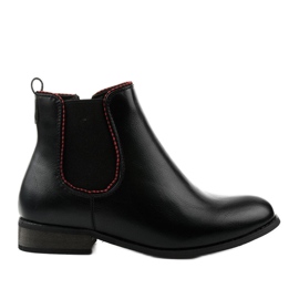 Black flat Chelsea boots with an elastic band 20Y8031-1