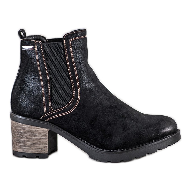 SHELOVET Stylish boots with glitter black