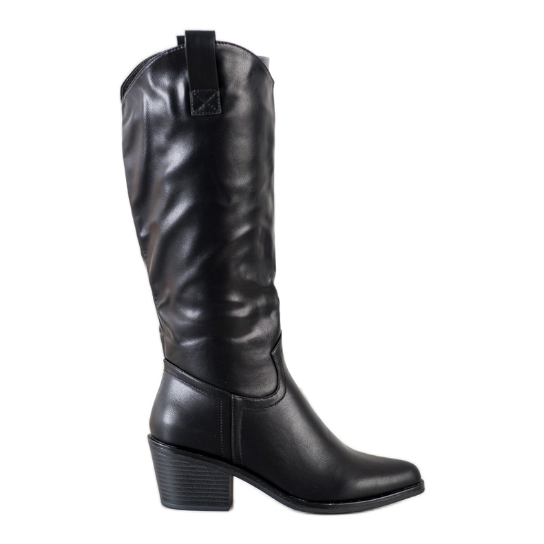 SHELOVET Black cowboy boots