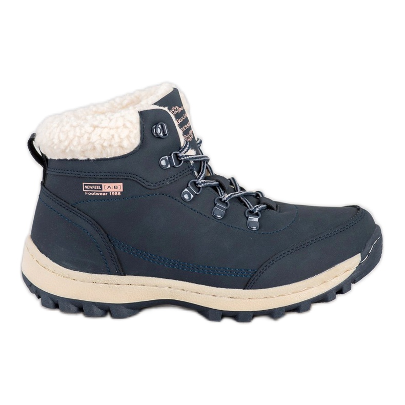 Ax Boxing Trekking shoes with sheepskin navy blue