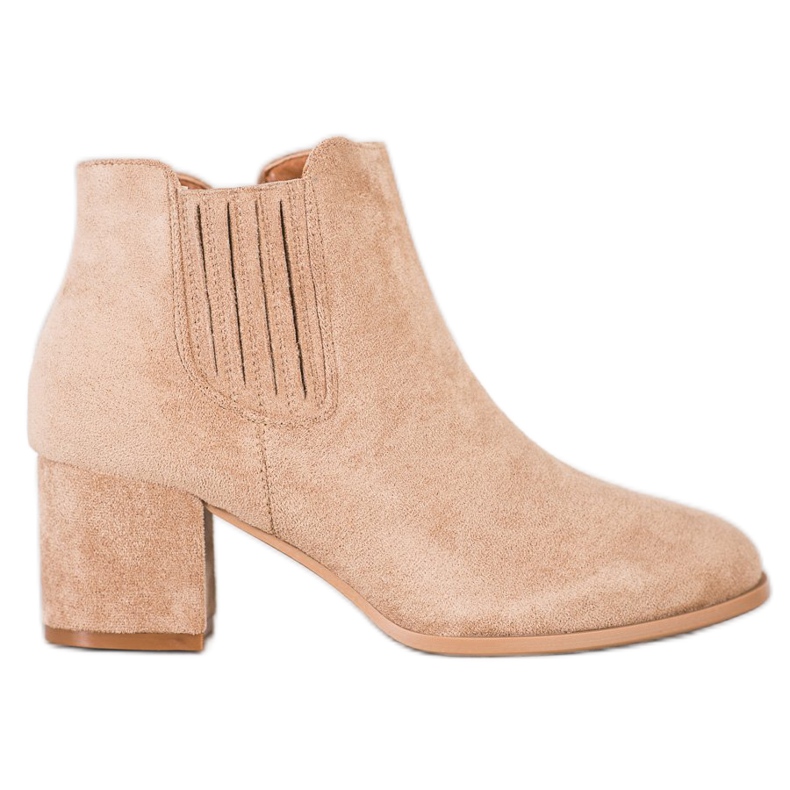 Bella Paris Short Suede Booties beige