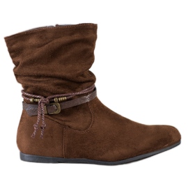 SHELOVET Fashionable suede boots brown