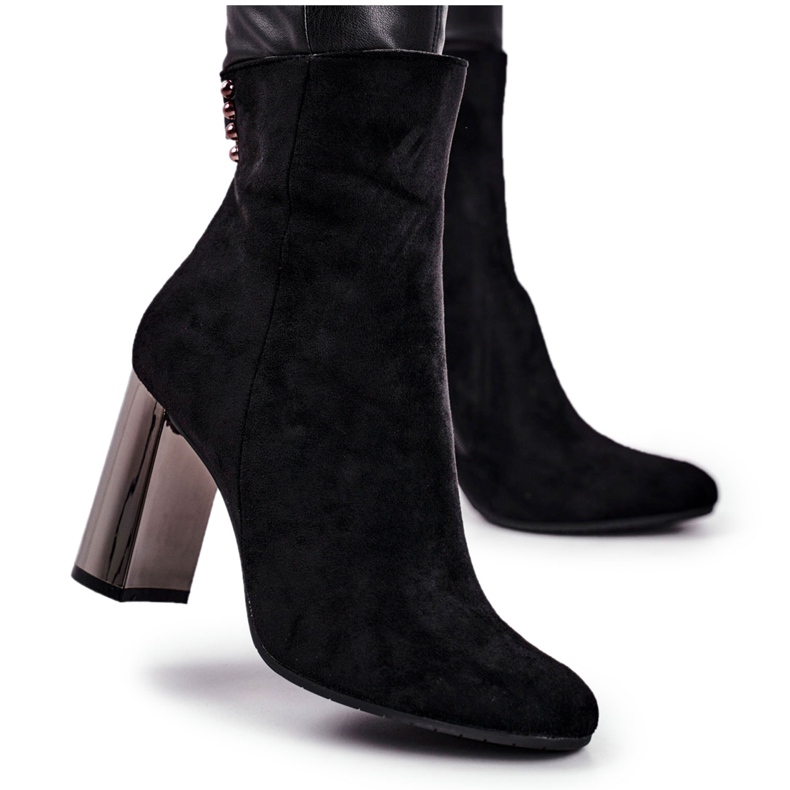 Women's Boots On A Heel Black Trens