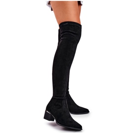 FRBS Women's Knee-High Boots Eco-Suede Black Indigo FRBS Women's Knee-High Boots Eco-Suede Black Indigo