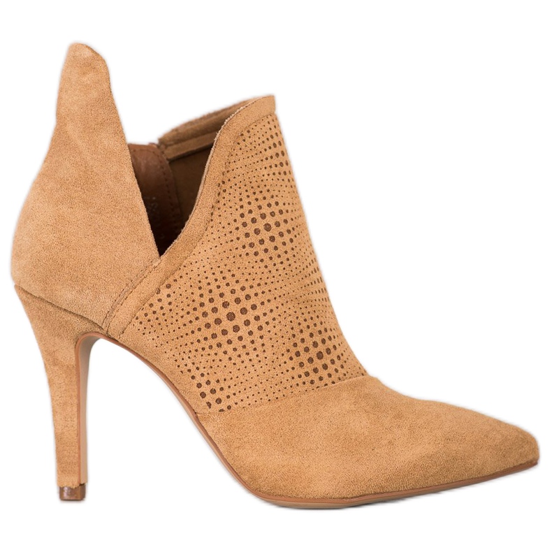 Bella Paris Stylish boots on a high heel brown